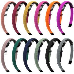 12 Pieces Teeth Comb Headband Non-slip Hair Headbands Colorful Teeth Headbands f